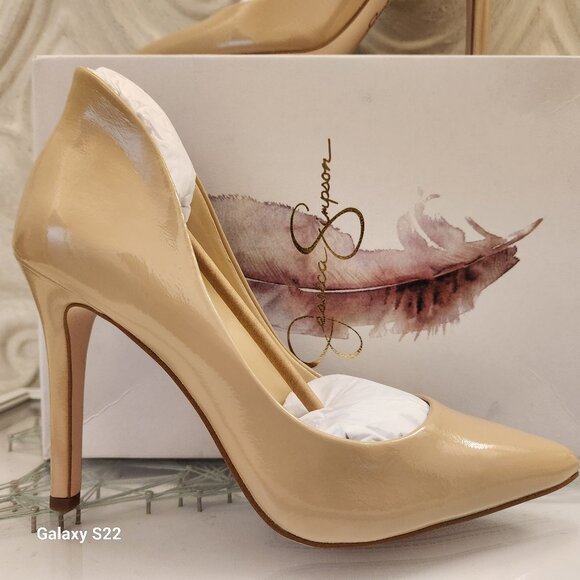 Jessica Simpson Shoes - Jessica Simpson " Cambredge" Sand Faux Leather Heels. NIB. Size 8